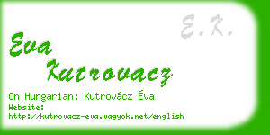 eva kutrovacz business card